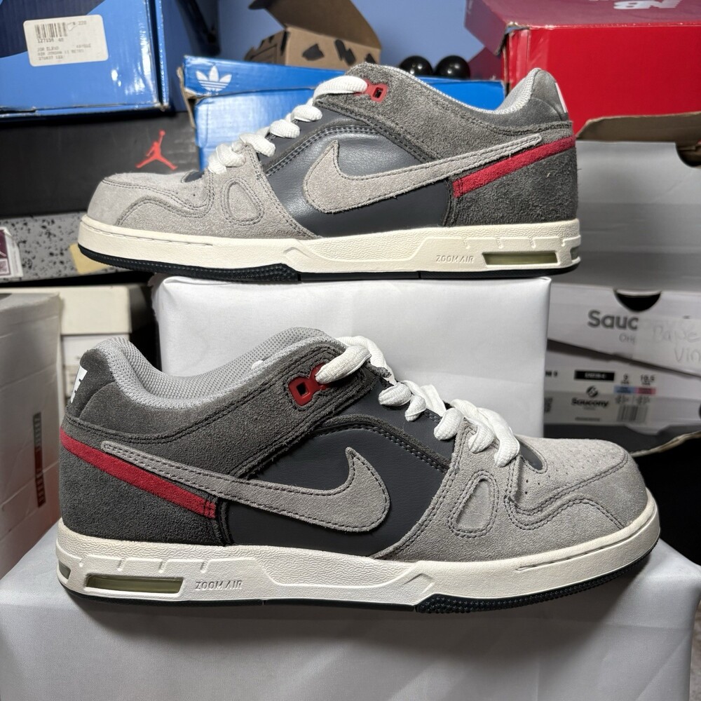 Size 9 - Nike 6.0 Zoom Oncore 2 Charcoal Red Skateboarding Shoes
